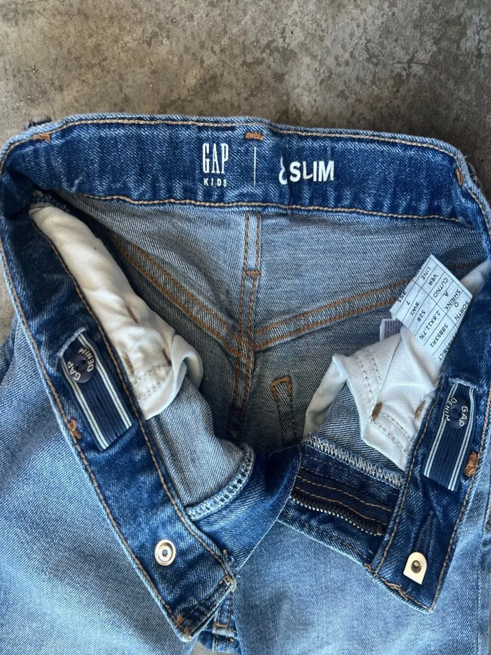 Gap Kids Boys Blue Slim Jeans Size 8 Slim Adjustable Waist Stretch Denim